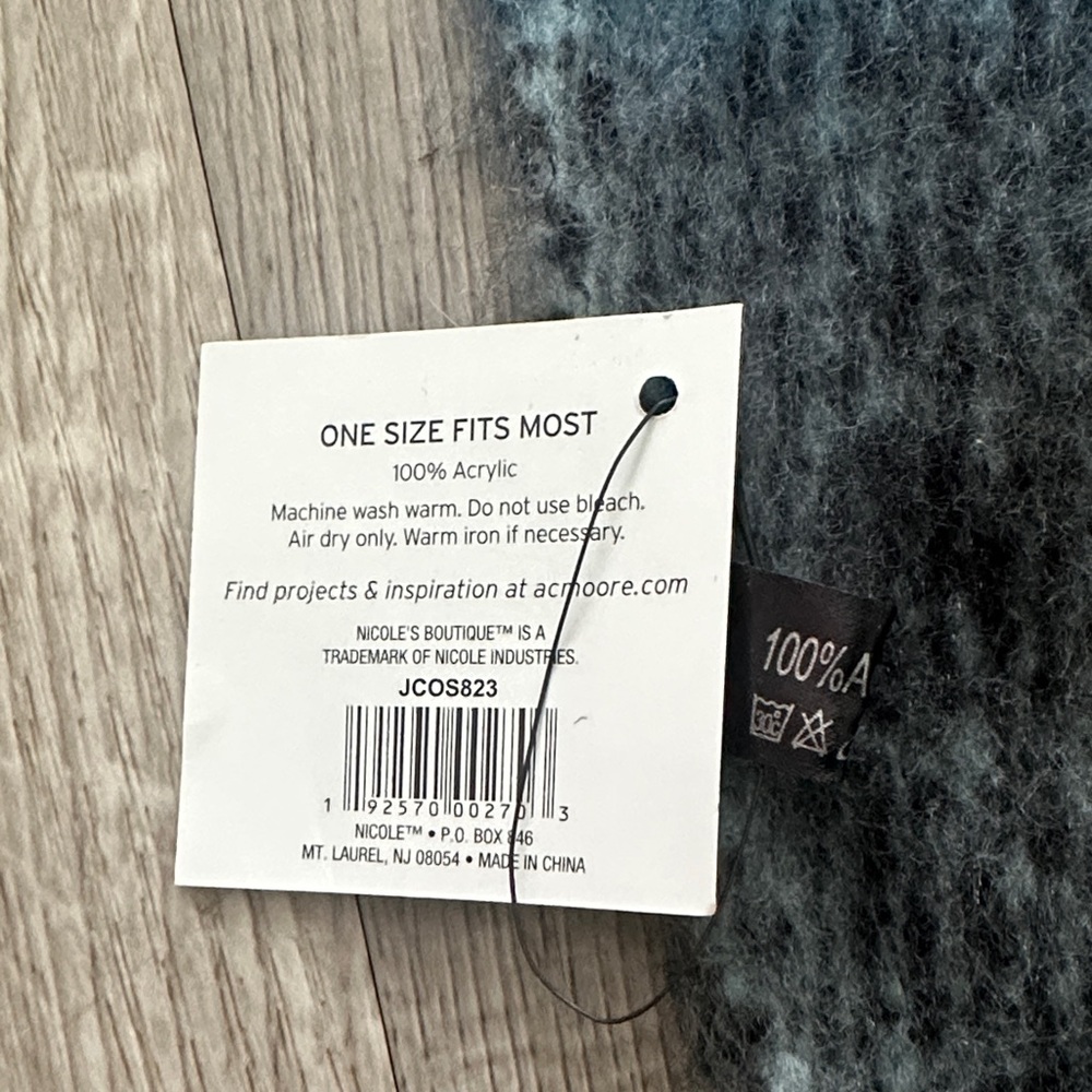Nicole Soft Acrylic Scarf in Blue and Gray - Picture 2 of 3